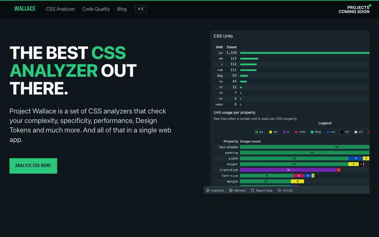 Project Wallace CSS Analyzer screenshot