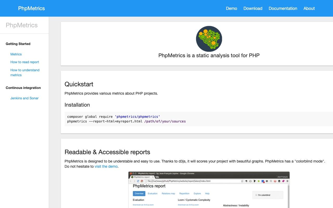 PhpMetrics screenshot