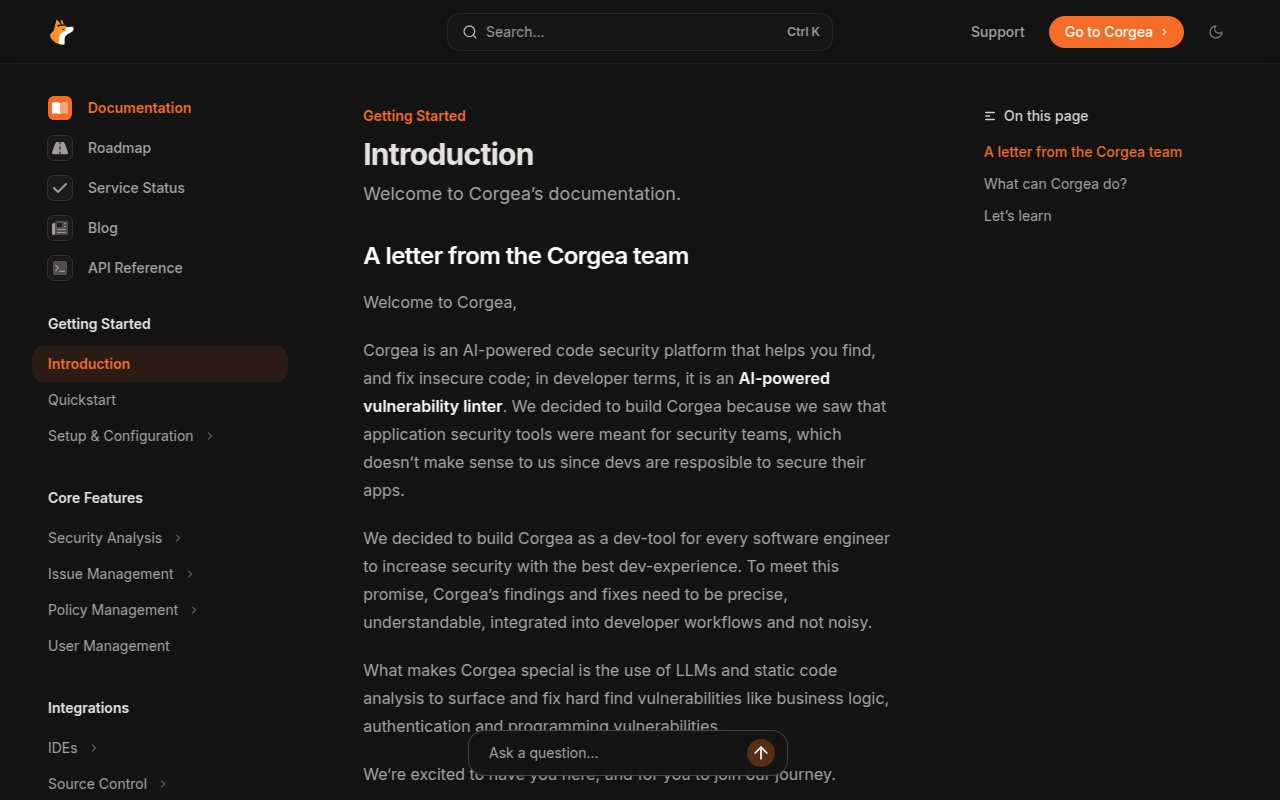 Corgea screenshot