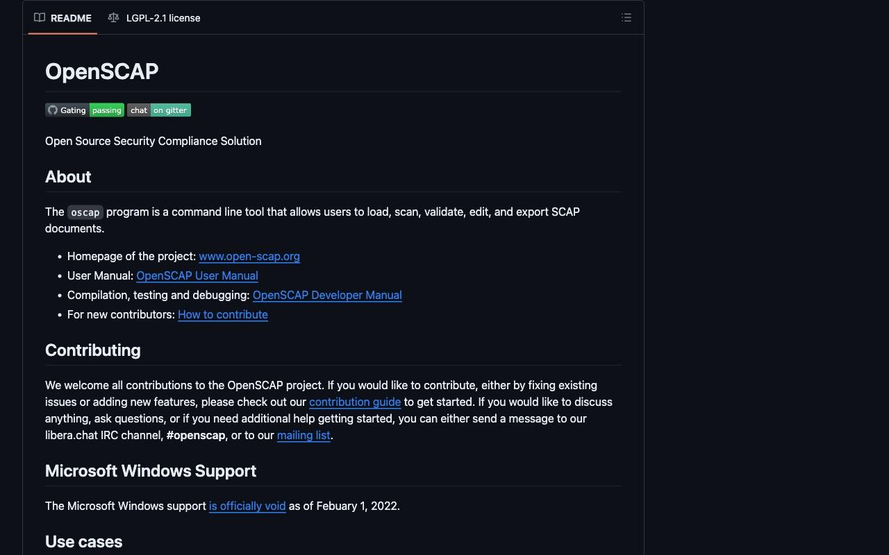 OpenSCAP screenshot