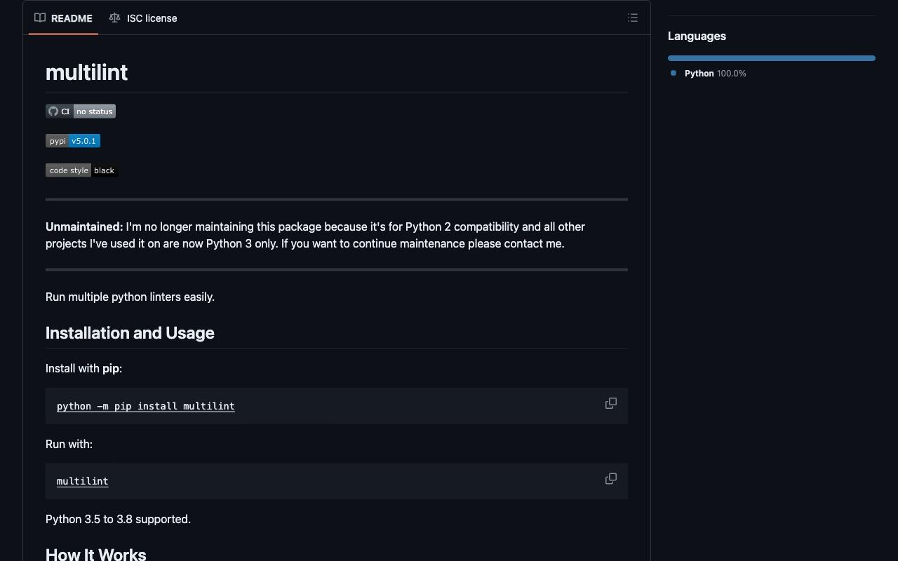 multilint screenshot