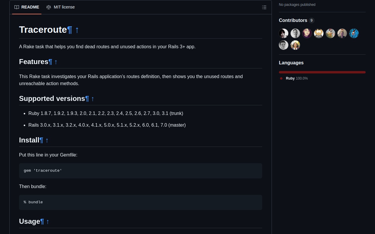 Traceroute screenshot