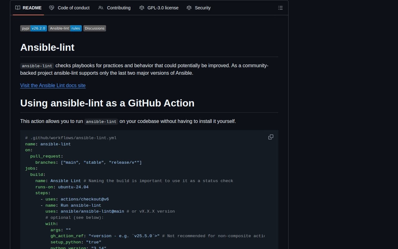 ansible-lint screenshot