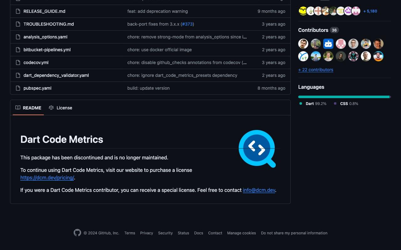 Dart Code Metrics screenshot