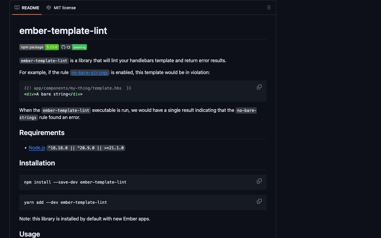 ember template lint a linter for Rating And 645 Alternatives