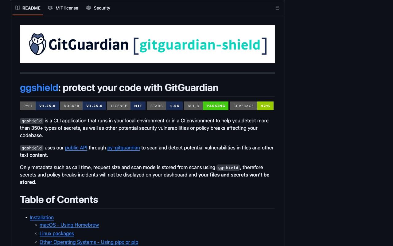 GitGuardian ggshield screenshot