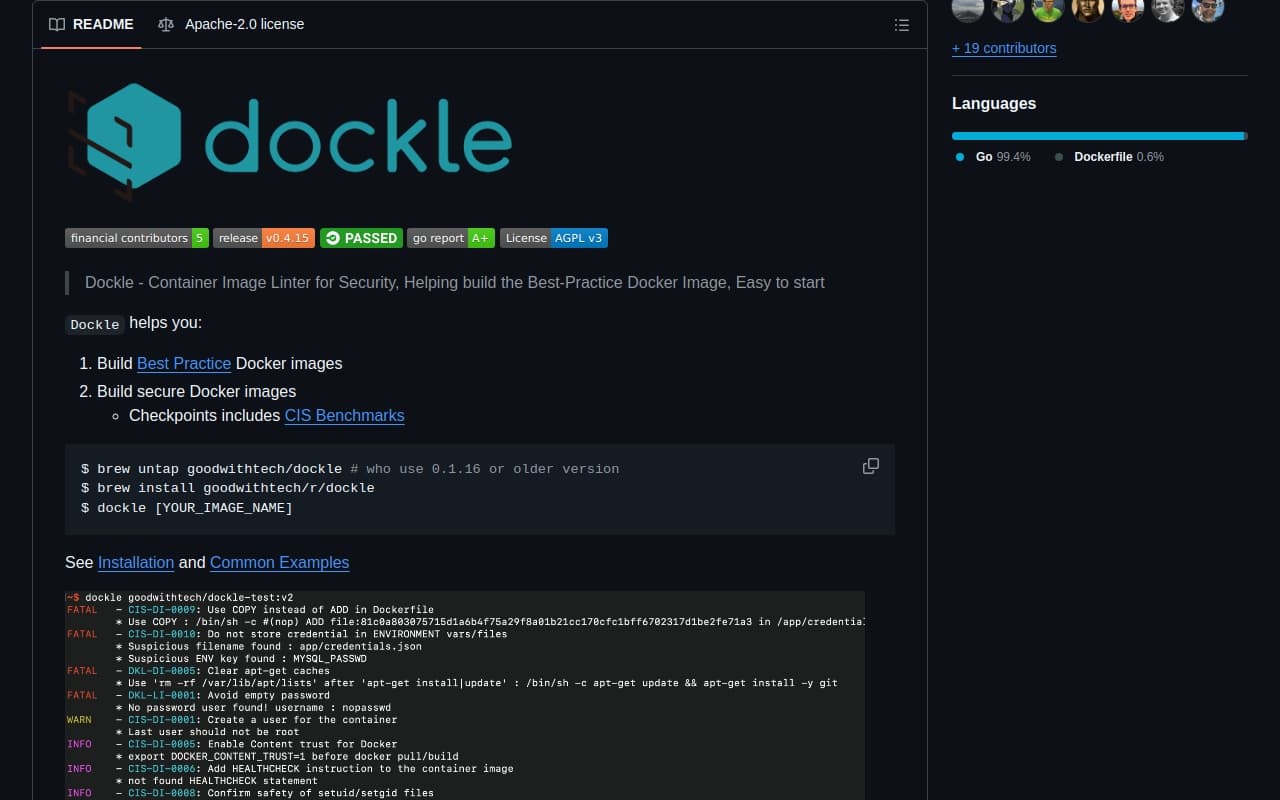 Dockle screenshot