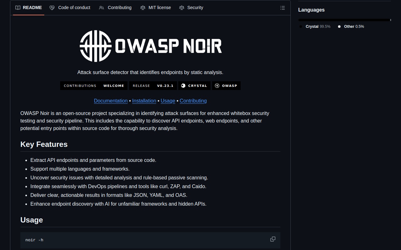 OWASP Noir screenshot