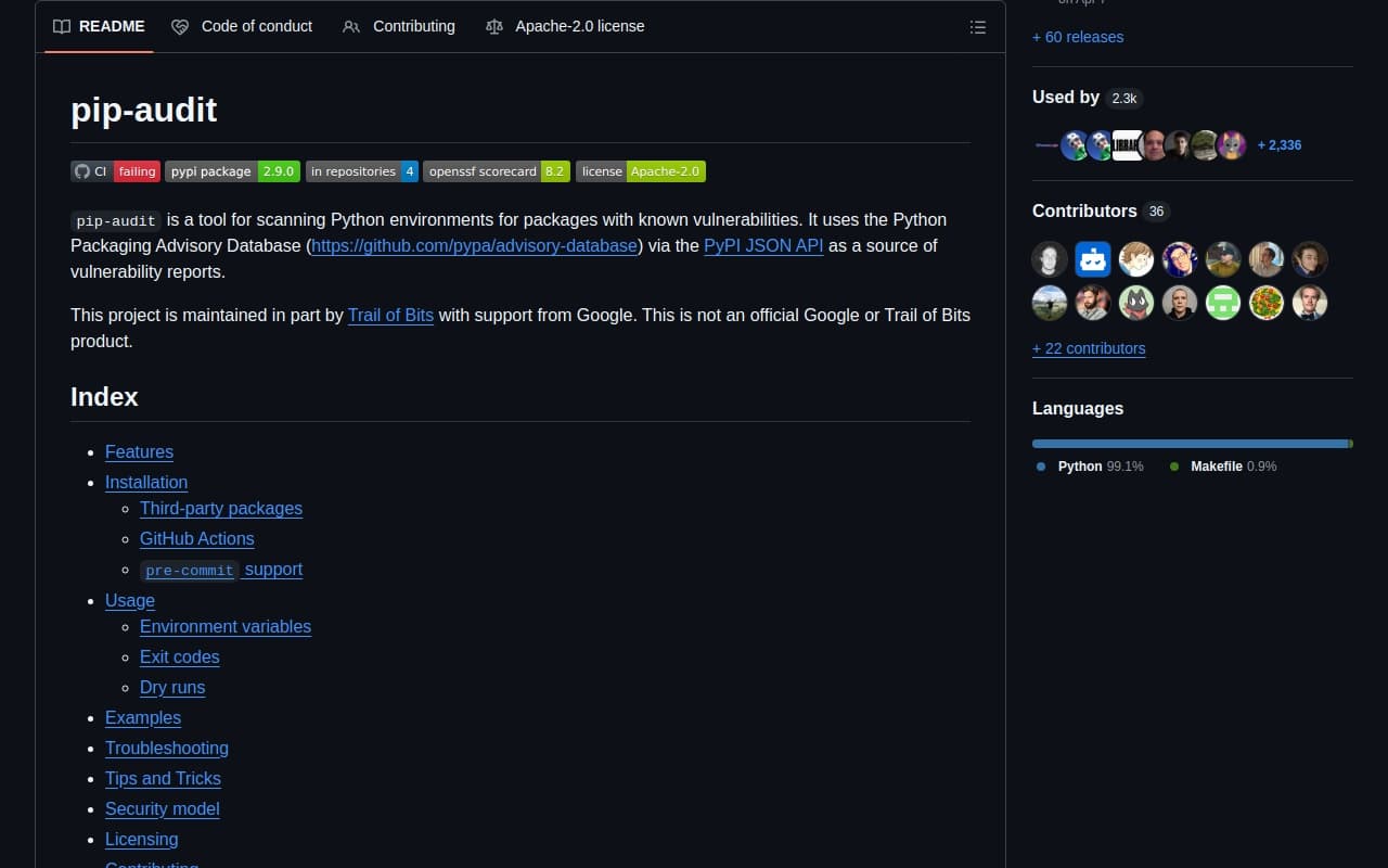 pip-audit screenshot