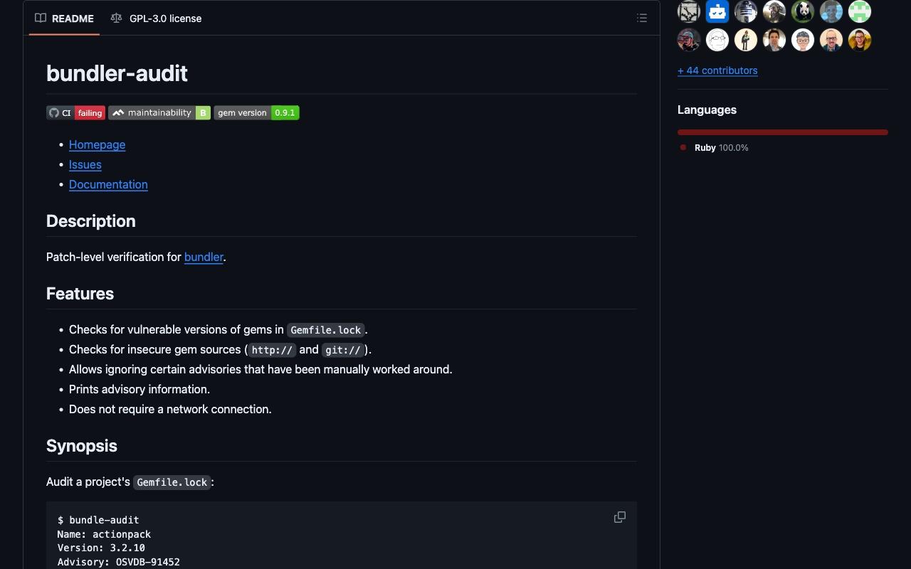 bundler-audit screenshot