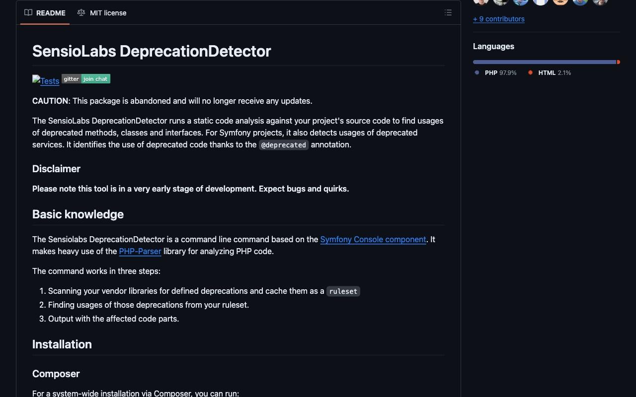 deprecation-detector screenshot