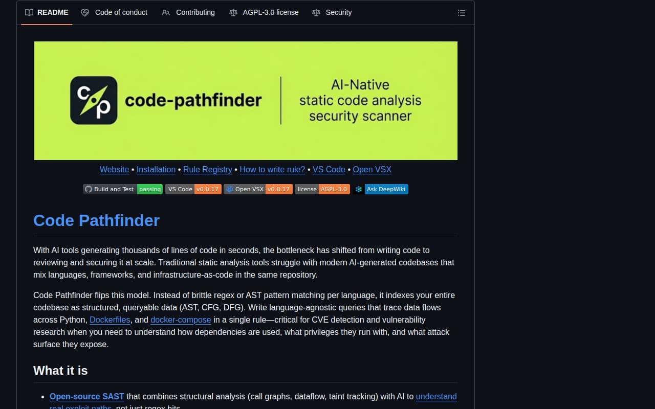 Code Pathfinder screenshot