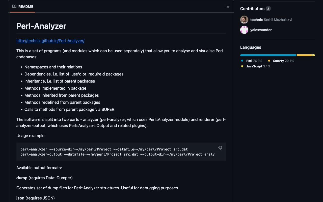 Perl::Analyzer screenshot