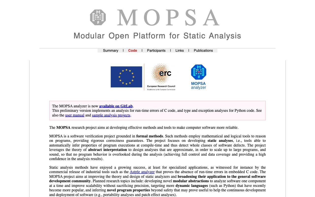 MOPSA screenshot