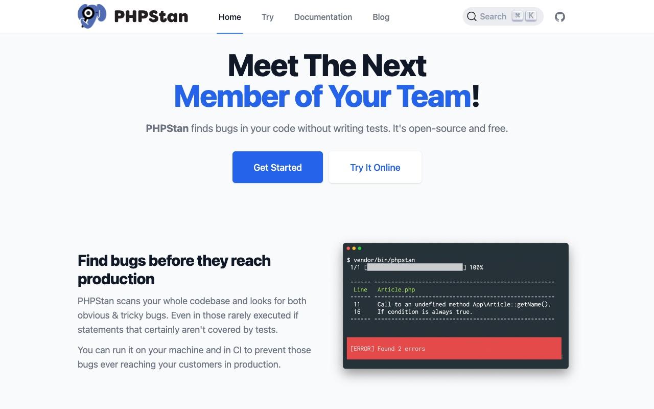 PHPStan screenshot