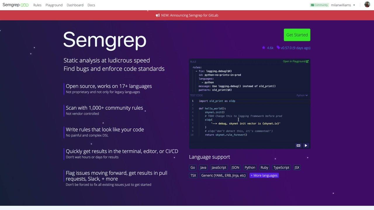 Semgrep screenshot