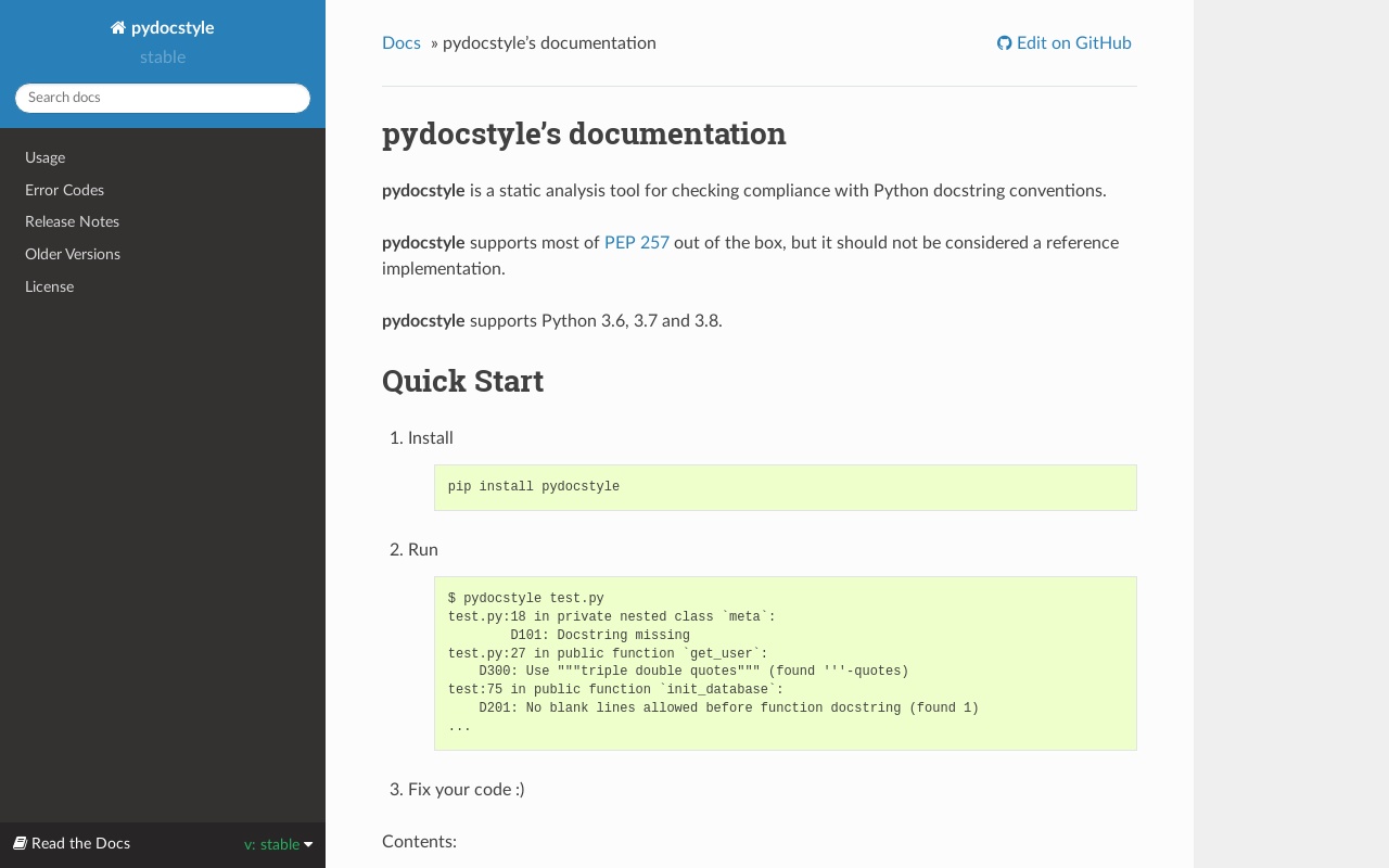pydocstyle, a linter for Python - Rating And 66 Alternatives | Analysis ...