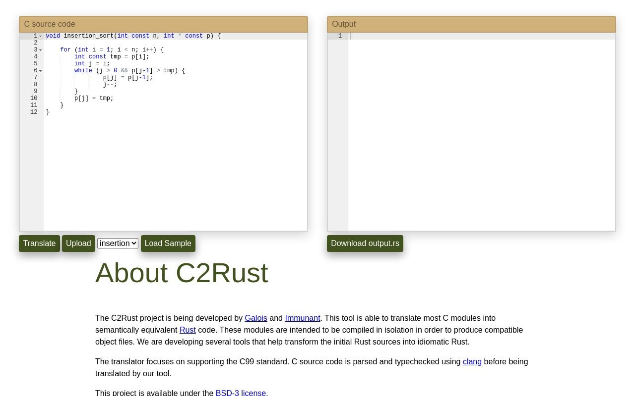 C2Rust screenshot