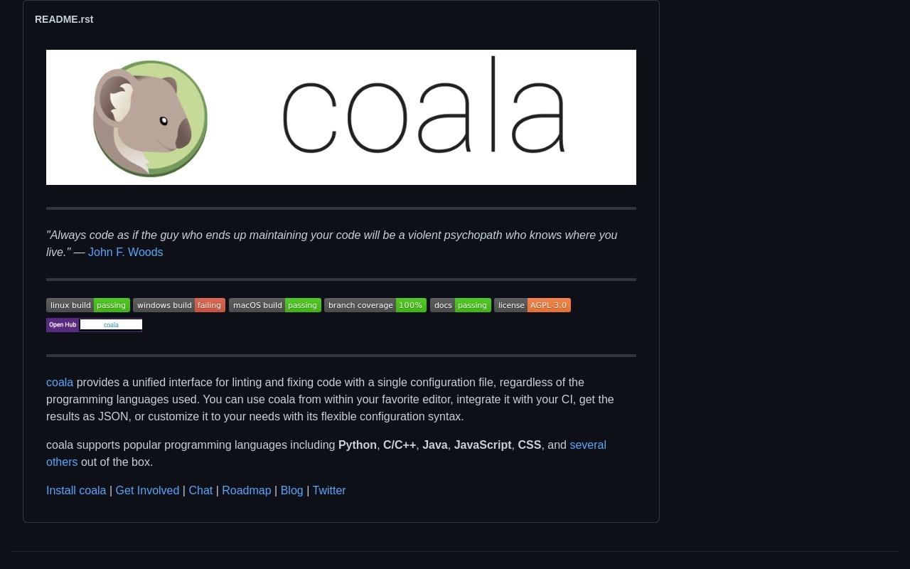 coala screenshot