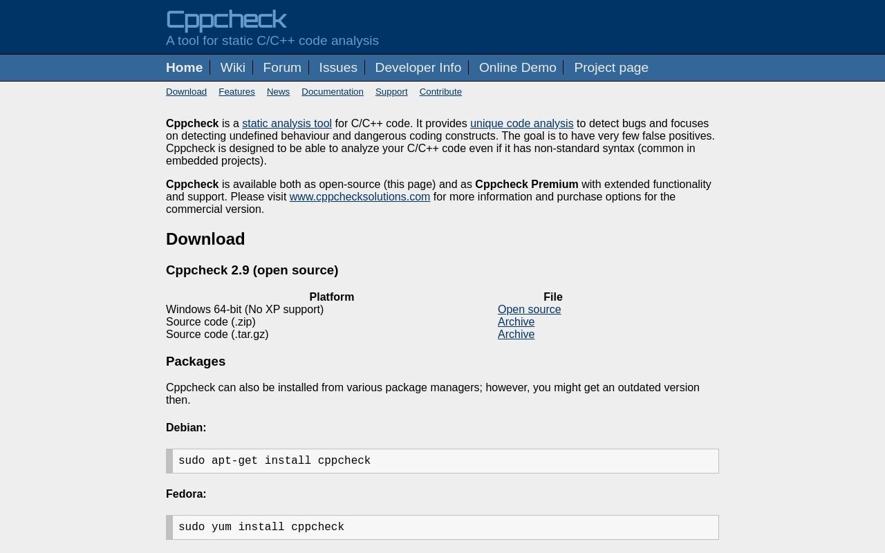 cppcheck screenshot