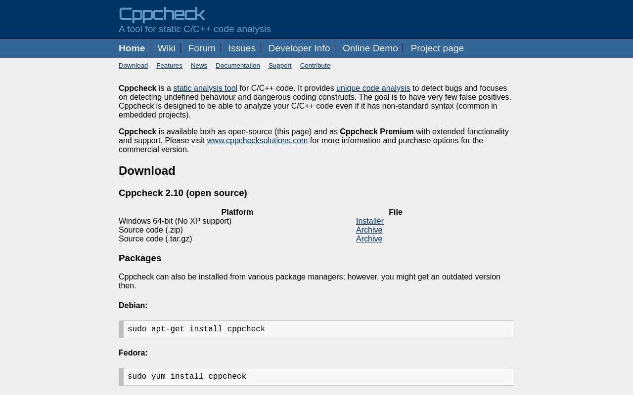 cppcheck screenshot