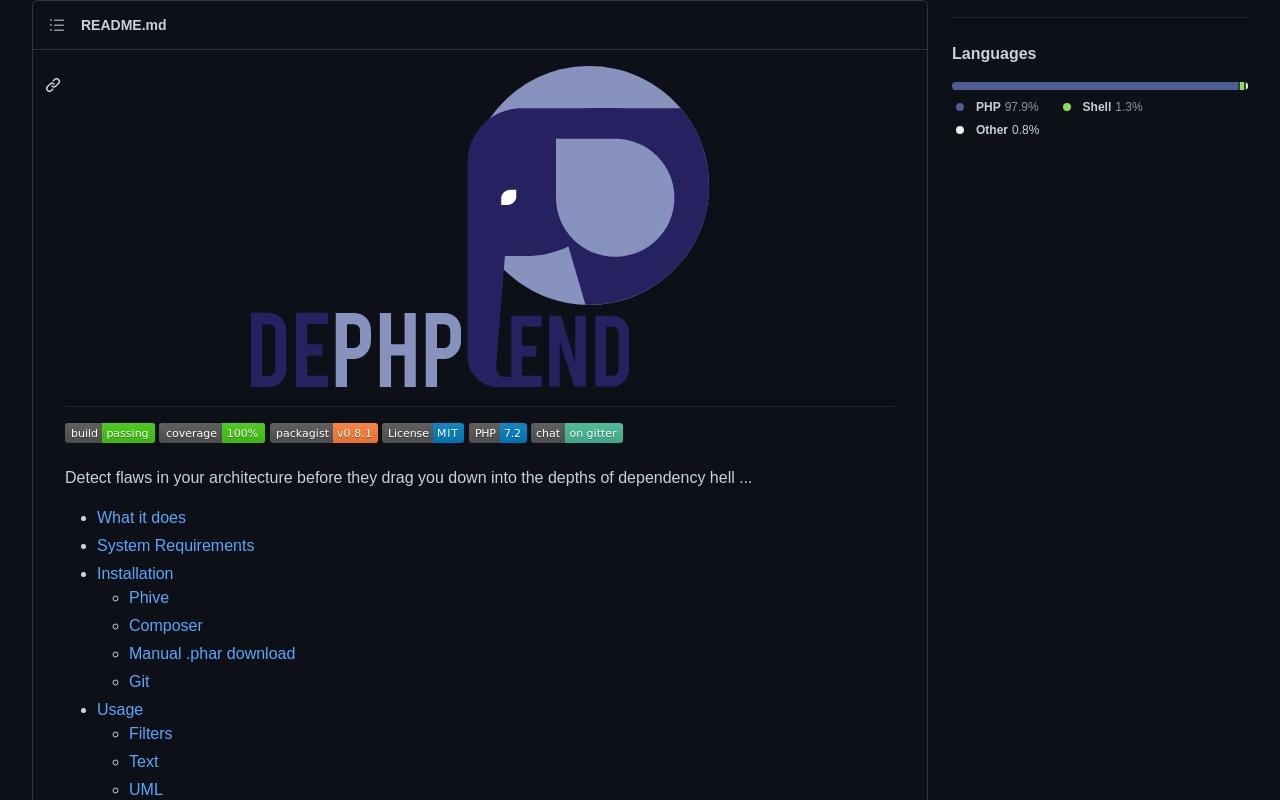 dephpend screenshot