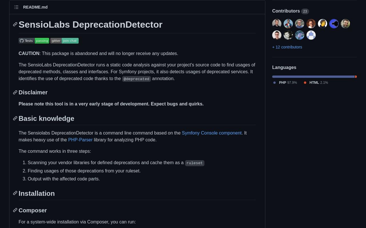 deprecation-detector screenshot