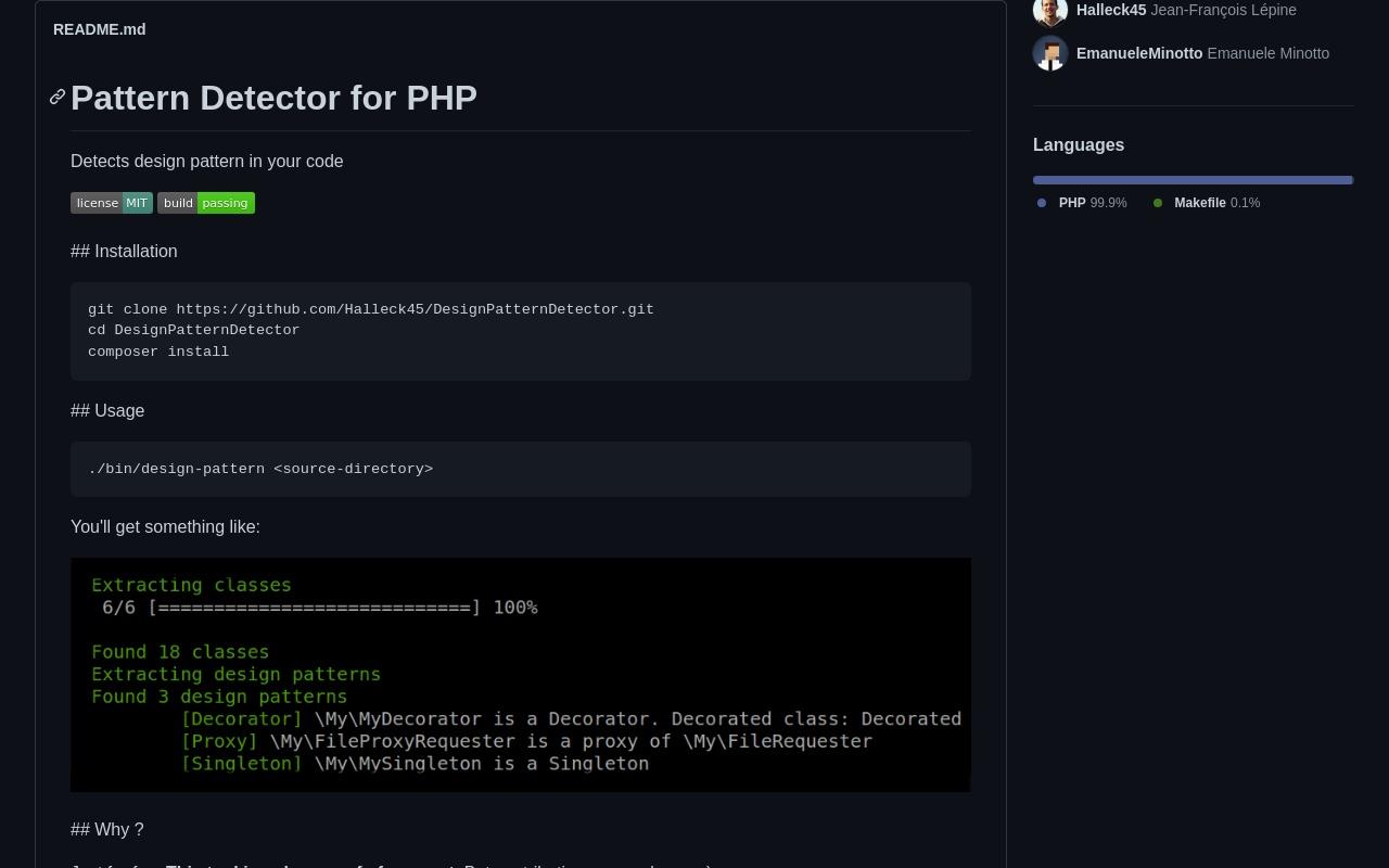 DesignPatternDetector screenshot