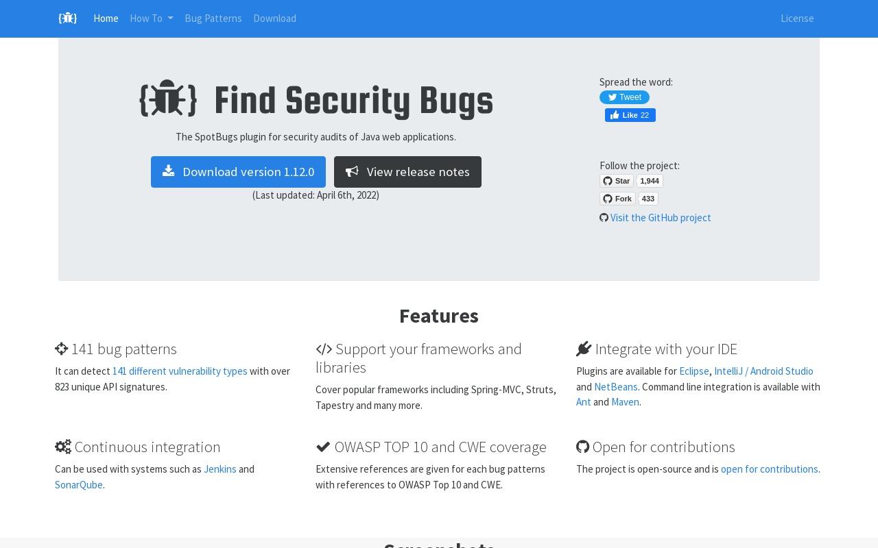 Find Security Bugs screenshot