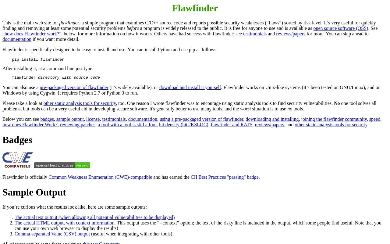 flawfinder screenshot