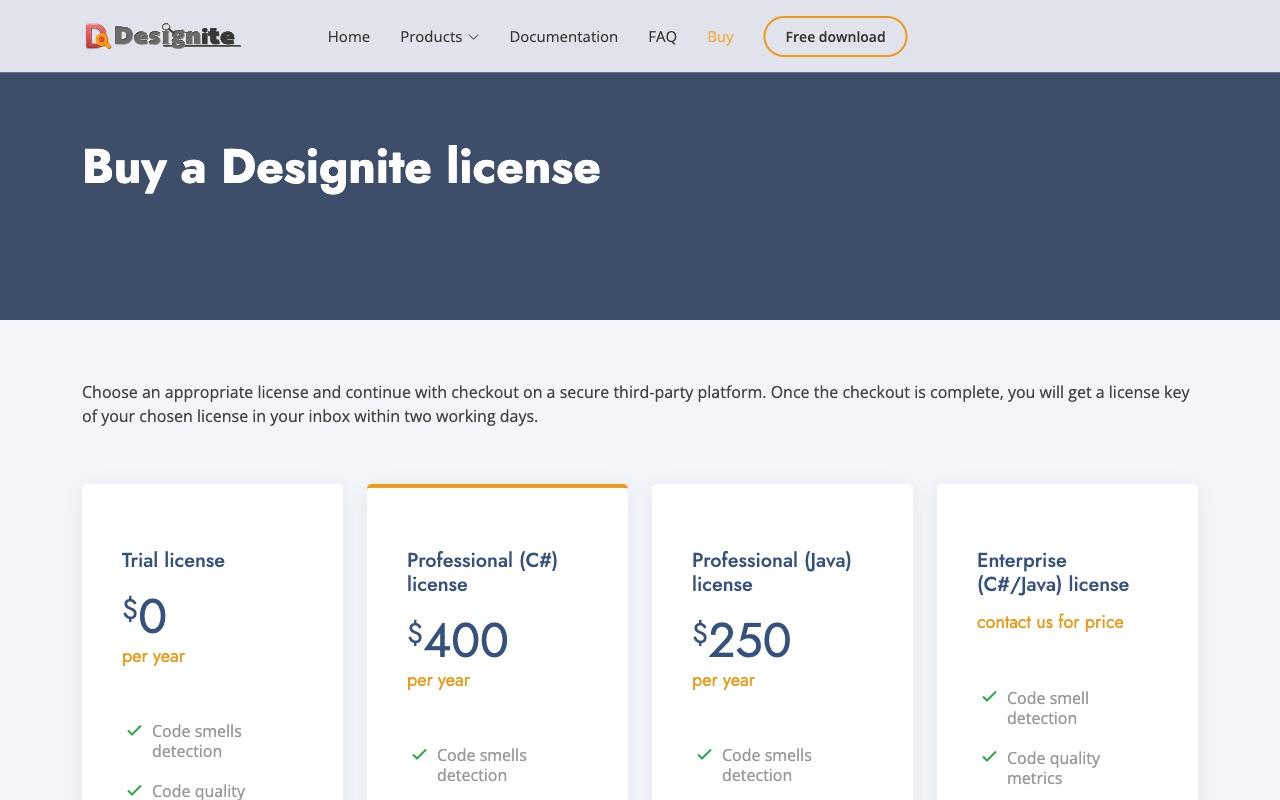 Designite screenshot