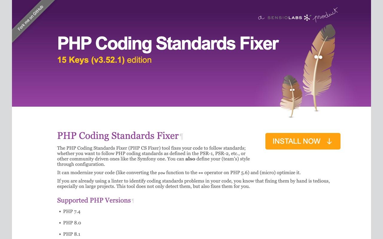 PHP Coding Standards Fixer screenshot
