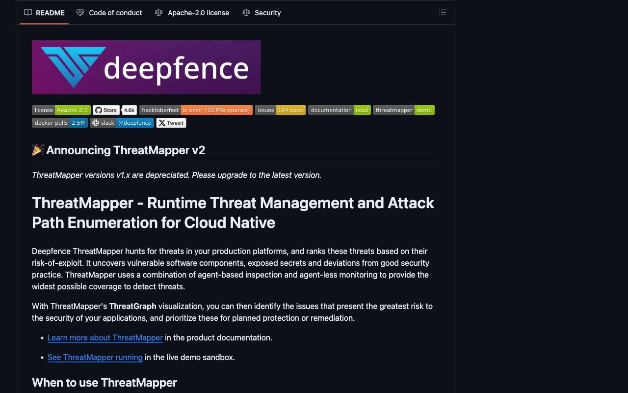 ThreatMapper screenshot