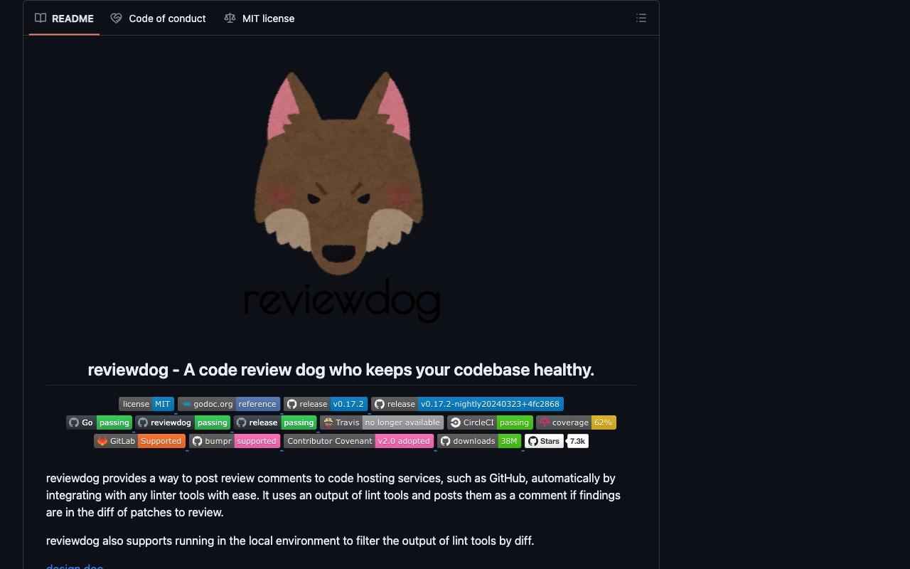 Reviewdog screenshot