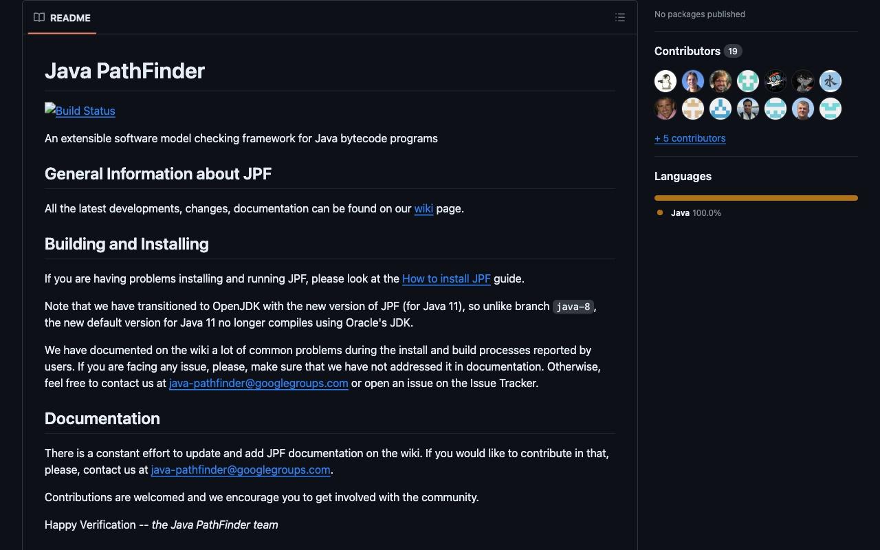 Java PathFinder screenshot