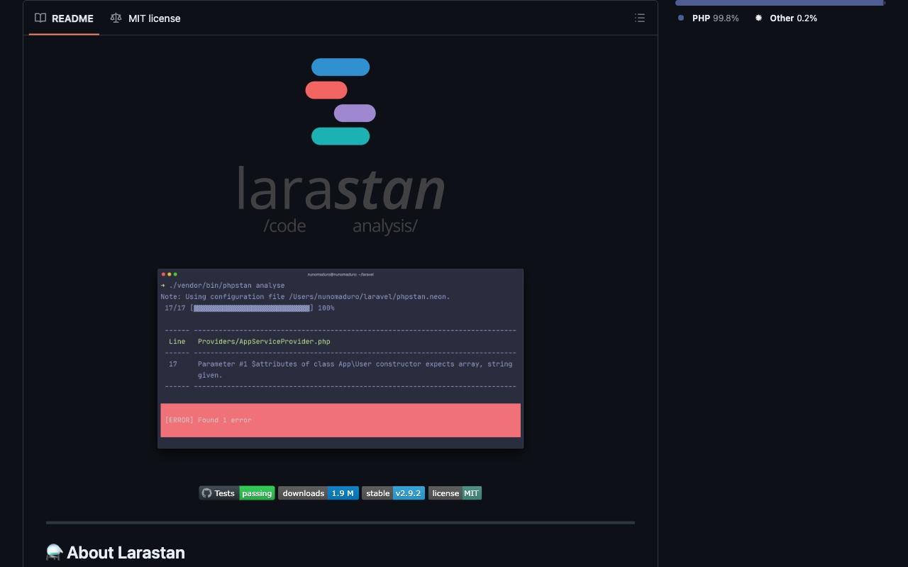 larastan screenshot