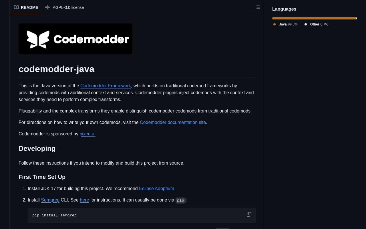 Codemodder screenshot