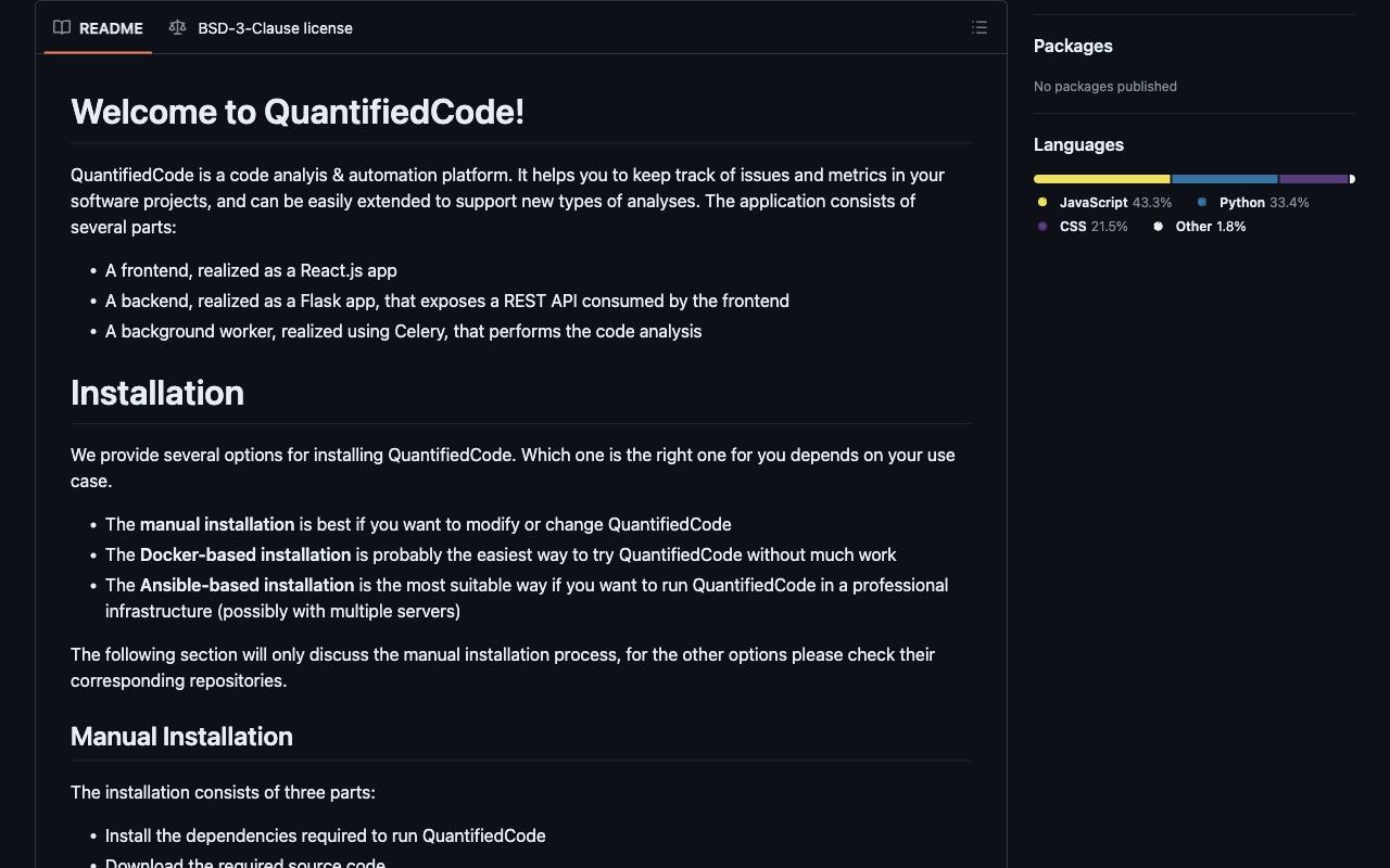 QuantifiedCode screenshot