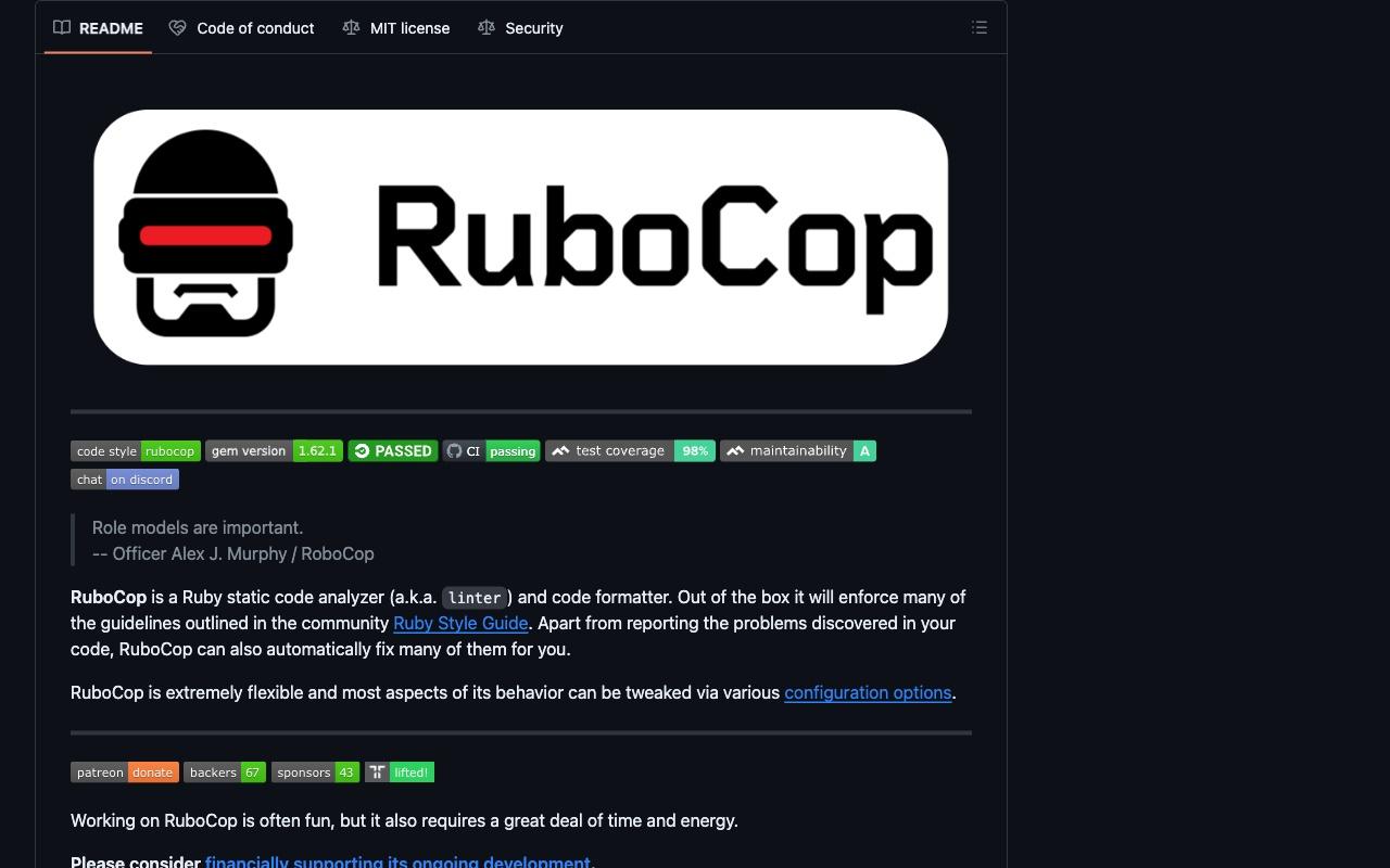 RuboCop screenshot