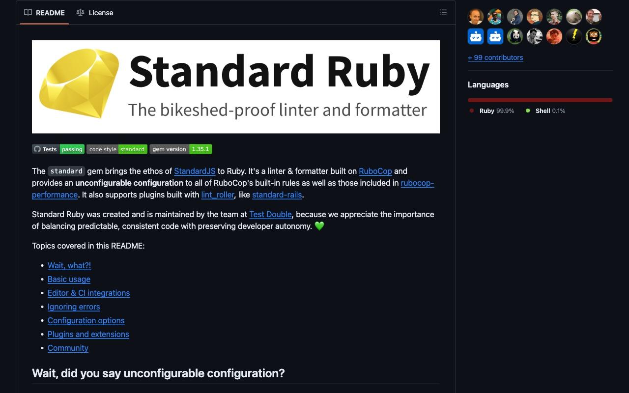 Standard Ruby screenshot