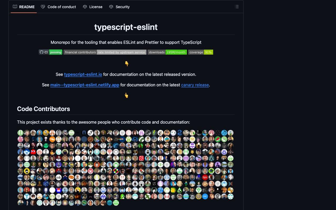 TypeScript ESLint screenshot