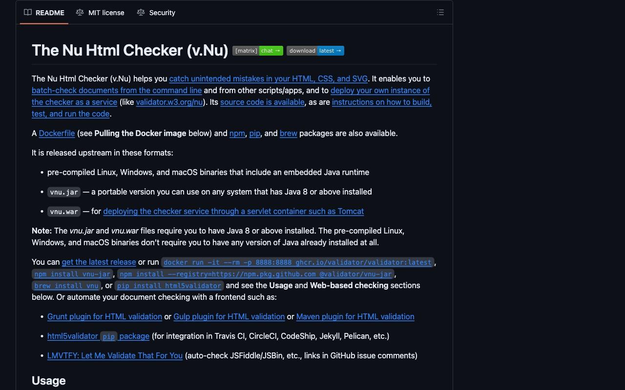 Nu Html Checker screenshot