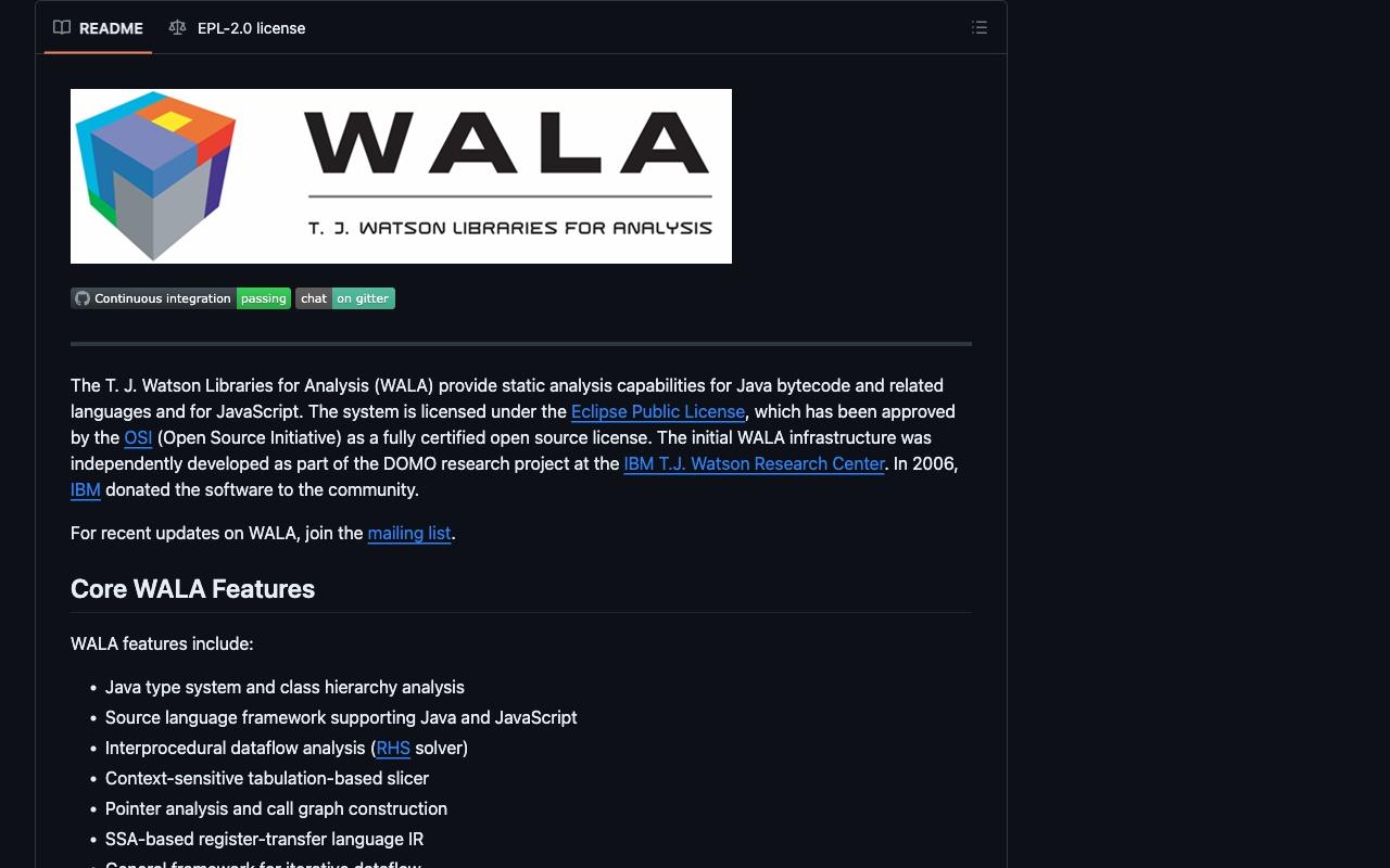 WALA screenshot