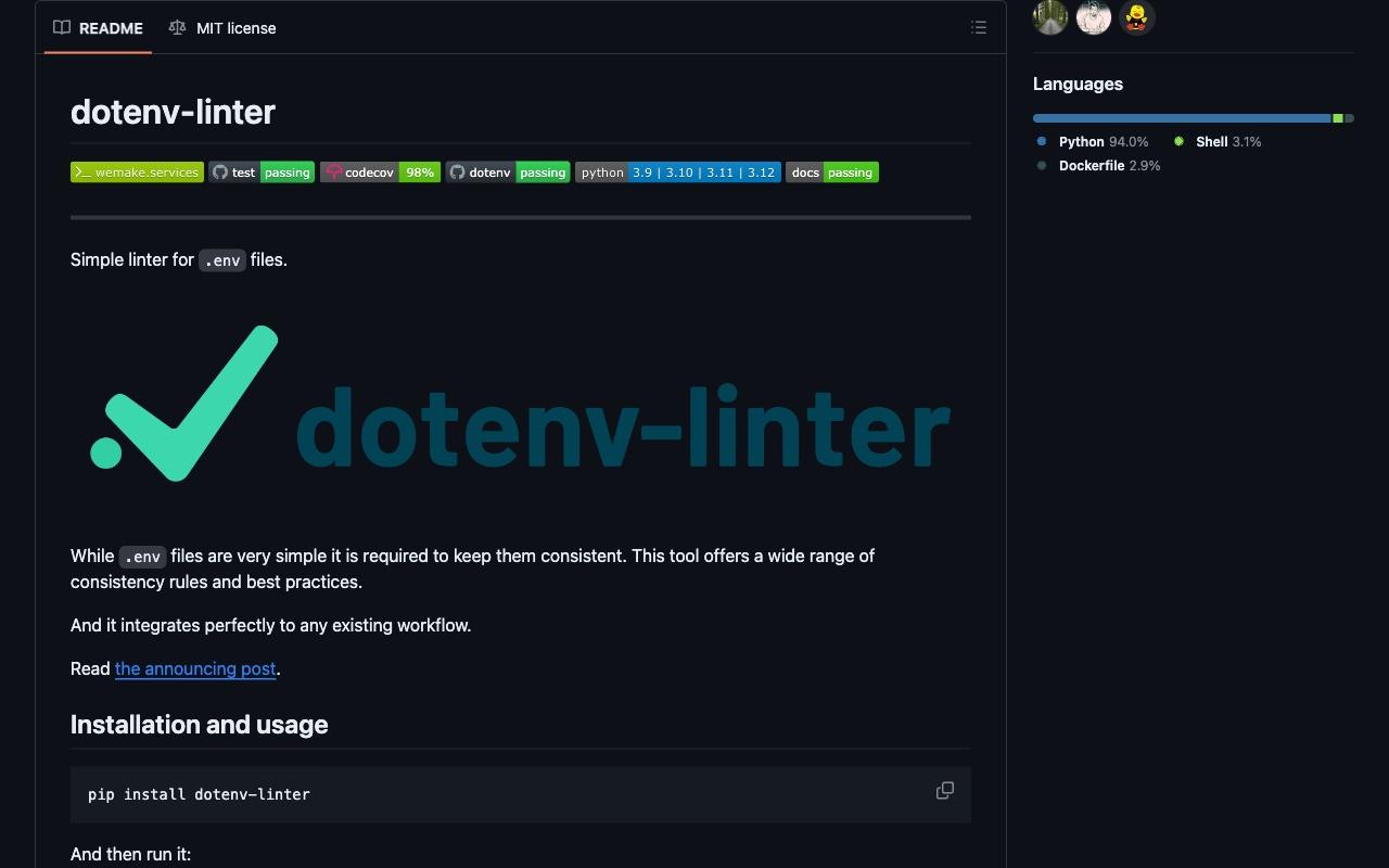 dotenv-linter screenshot