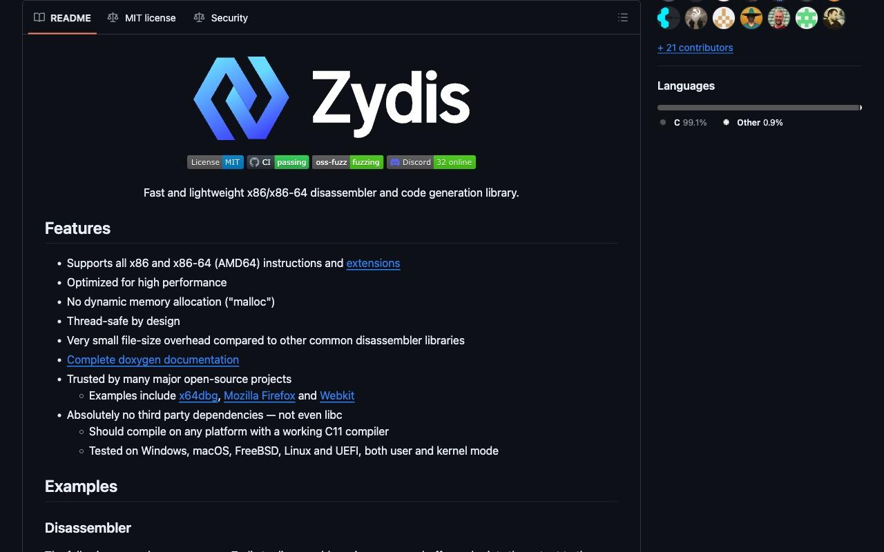 zydis screenshot
