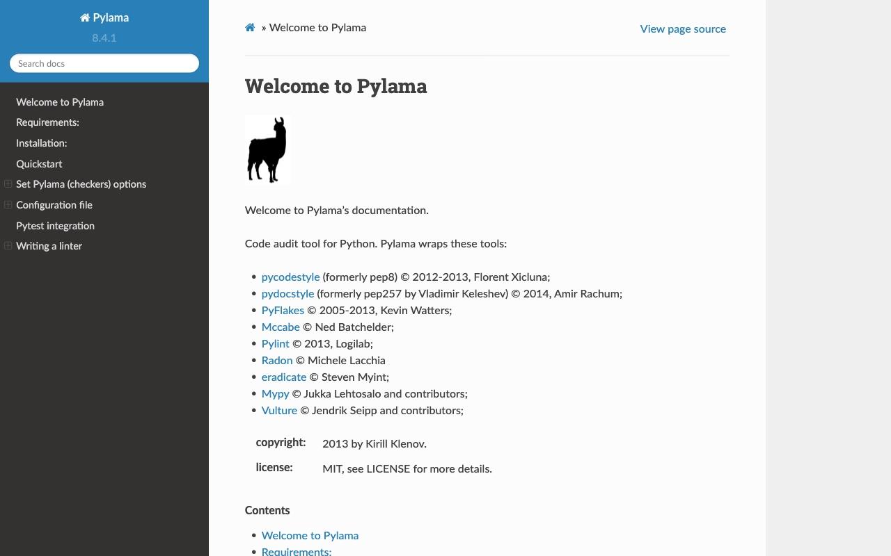 pylama screenshot