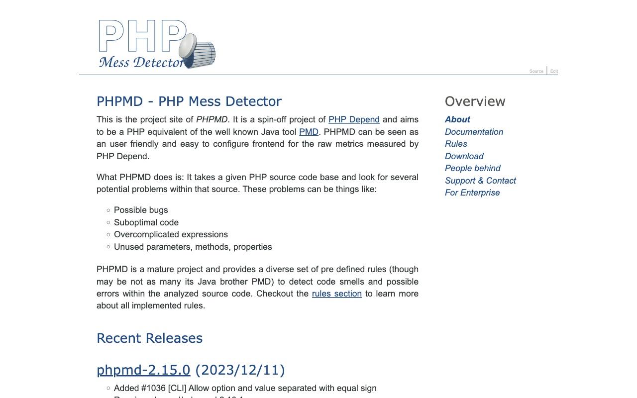 PHPMD screenshot