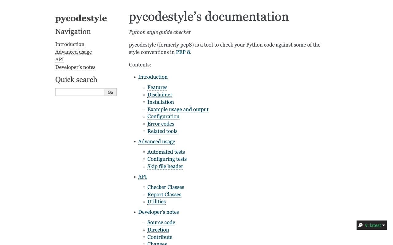 pycodestyle screenshot