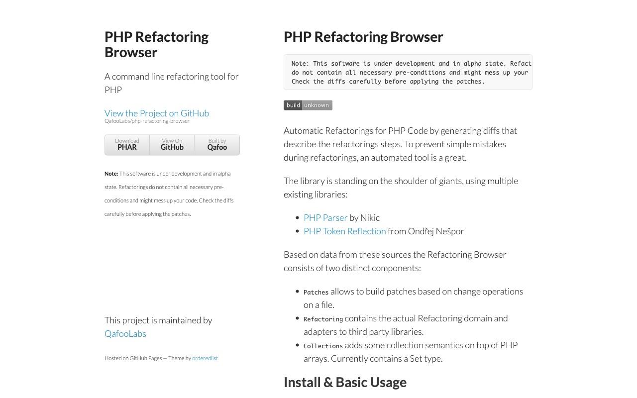PHP Refactoring Browser screenshot