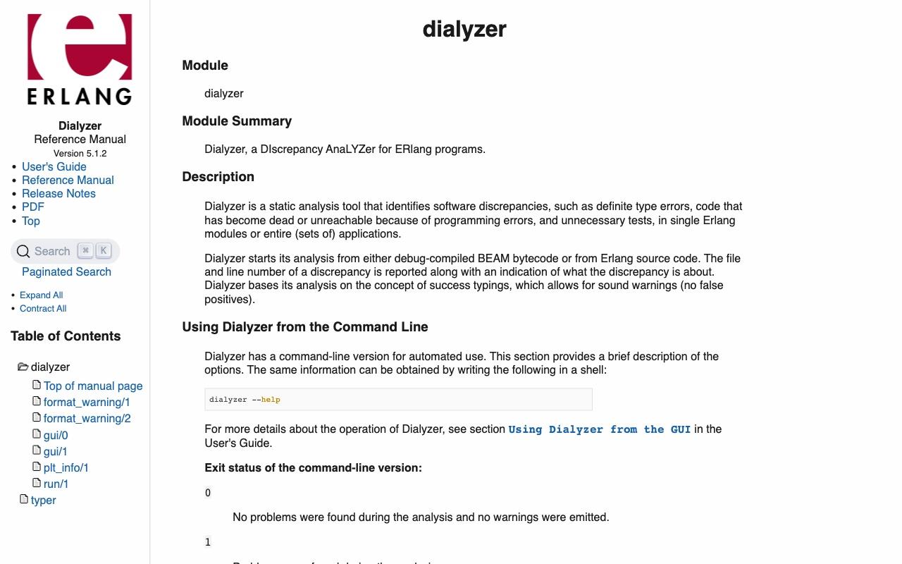 dialyzer screenshot